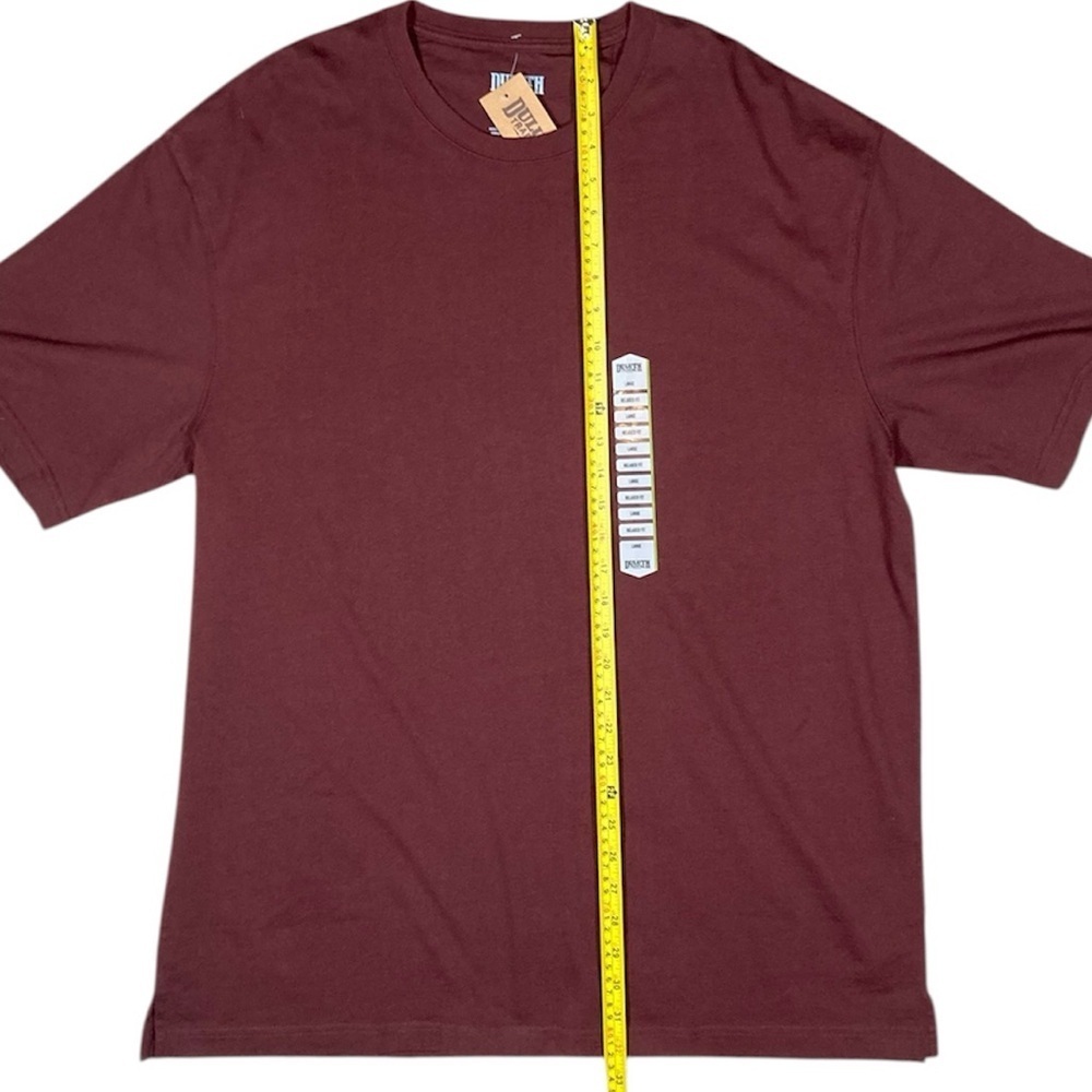 Duluth Trading Co Longtail T Relaxed Fit Short Sleeve T-Shirt Burgundy Large - Picture 4 of 5